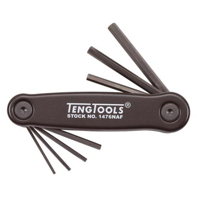Teng 7pc Fold-Up AF Hex Key Set - 1/16-7/32in