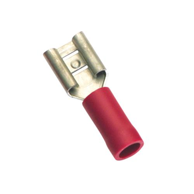 Champion Red Female Push - On Spade Terminal - 100pk