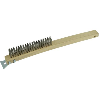 ITM Wire Brush 353mm - 3 Row Steel w/Scraper