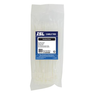 ISL 200 x 4.8mm Nylon Cable Tie - Nat. - 100pk