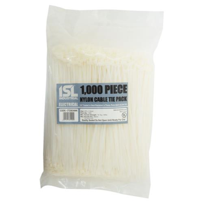 ISL 250 x 3.6mm Nylon Cable Tie - Nat. - 1000pk