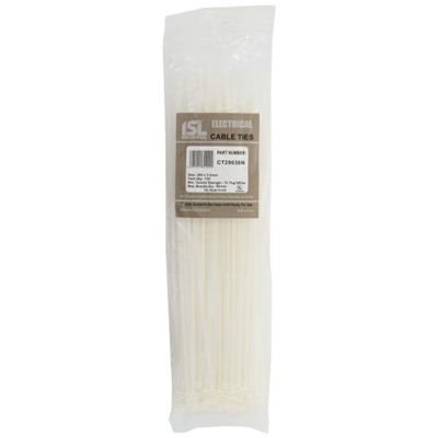 ISL 290 x 3.6mm Nylon Cable Tie - Nat. - 100pk