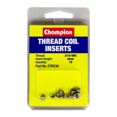 Champion 3/16in UNC x 6mm Thread Insert Refills -10pk