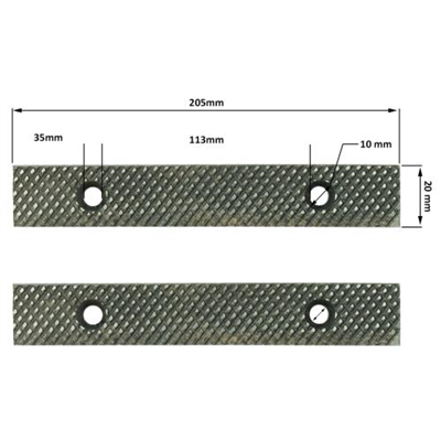 Groz  Spare Jaws For GZ35404 8in / 200mm Vice (Pair)