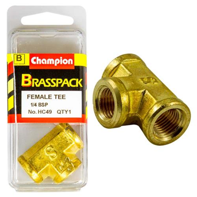 Champion Brass 1/4in Female 'T' Joiner
