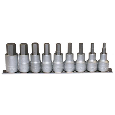 Teng 9pc 1/2in Dr AF Hex Bit Socket Set 3/16-5/8in
