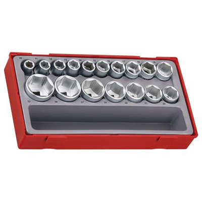 Teng 17pc 1/2in Dr. 6Pnt Skt Set 10-32mm - TC-Tray
