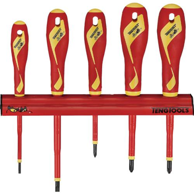 Teng 5pc 1000V VDE Screwdriver Set w/ Wall Rack