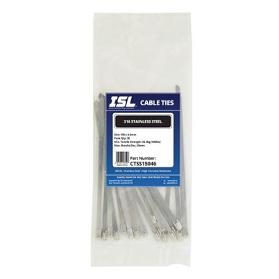 ISL 150 x 4.6mm 316 Stainless Cable Tie - 20pk