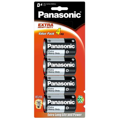 Panasonic D Battery Extra Heavy Duty (4pk)