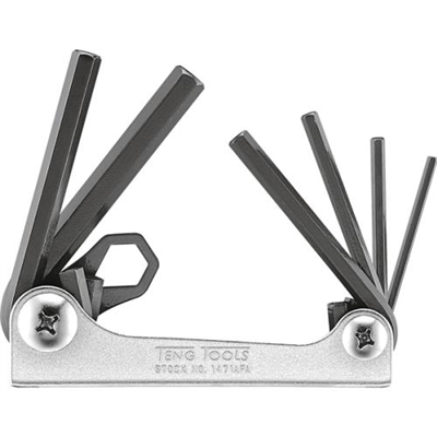 Teng 6pc Folding AF Hex Key Set - 1/8in-3/8in