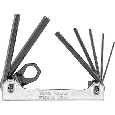 Teng 7pc Folding mm Hex Key Set - 1.5-6.0mm