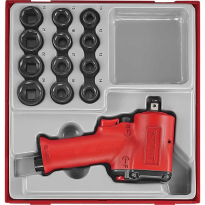 Teng 13pc 1/2in Dr. Mini Air Imp.Wr. & Skt Set-TTD-Tray**