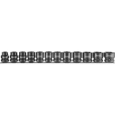 Teng 12pc Stubby Air Impact Socket Set 10-24mm