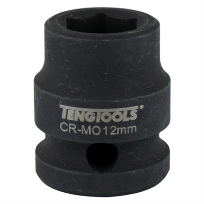 Teng 1/2in Dr. Stubby Impact Socket 12mm DIN