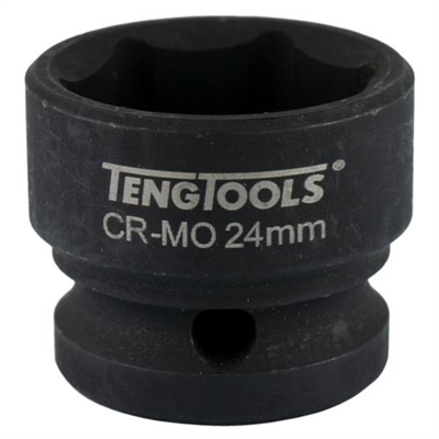 Teng 1/2in Dr. Stubby Impact Socket 24mm DIN