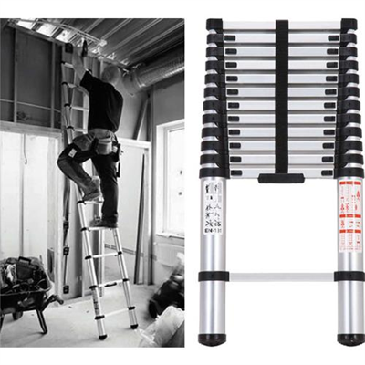 ProEquip 3.8M Telescopic Aluminium Ladder 150kg Cap.