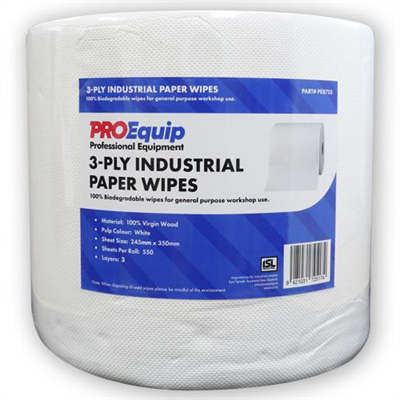 ProEquip 3-Ply Industrial Paper Wipes - 550 Sheets