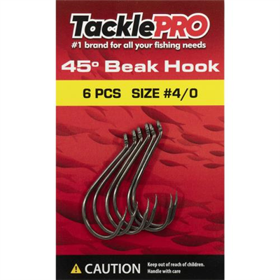TacklePro 45deg. Beak Hook #4/0 - 6pc