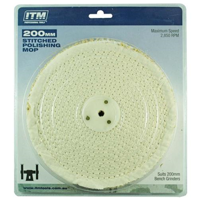 ITM Polishing Mop Stitched 50 Fold 200 x 25mm