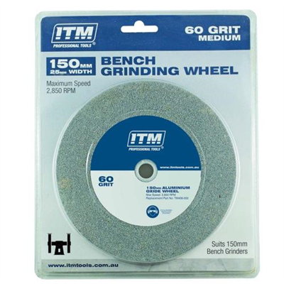 ITM Grinding Wheel Aluminium Oxide 150 x 25mm 60 Grit Medium