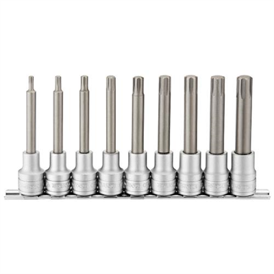 Teng 9pc 1/2in Dr. Long Ribe Bit Socket Set - M4-M13