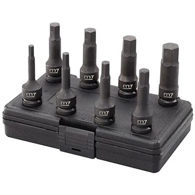 M7 8pc Impact In Hex Socket Set 1/2in Dr. 6-19mm