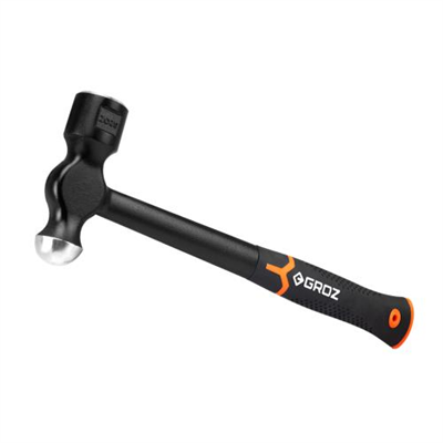 Groz Anti Shock Ball Pein Hammer 32oz - Steel Handle 15in