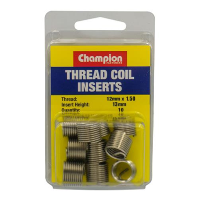 Champion Thread Insert Refills – M12 x 1.50 x 13mm -10pk